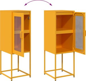 vidaXL Komoda Musztardowo-żółta 36x39x107 cm Stal walcowana na zimno 10