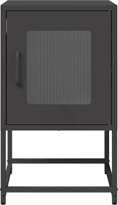 vidaXL Szafka nocna Czarna 36x39x60,5 cm Stal walcowana na zimno 5