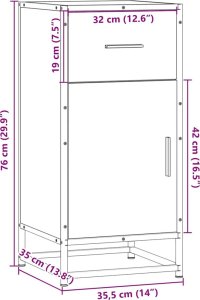 Szafka, szary dąb sonoma, 35,5x35x76 cm materiał drewnopochodny 11