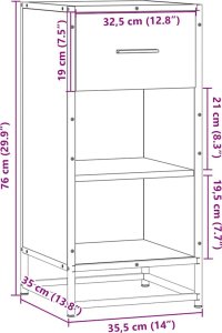 Szafka, szary dąb sonoma, 35,5x35x76 cm materiał drewnopochodny 9