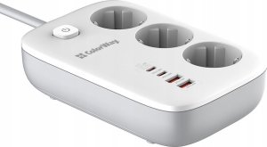 Listwa zasilająca ColorWay Power Socket 3 gniazda 2m Czarny (CW-CHE34PDW) 8