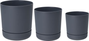 Doniczka okrągła Satina + podstawka Zestaw 3szt. 5