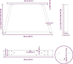 Nogi do stołu jadalnego w kształcie litery V 2 szt. Stal 11