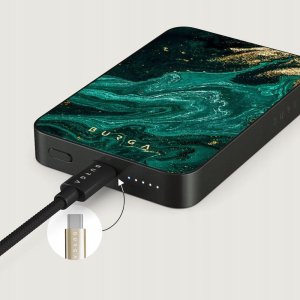 Burga Gunmetal Magnetic Powerbank - magnetyczny powerbank 5000 mAh kompatybilny z MagSafe, kabel USB-C - USB-C w zestawie (emerald pool) 1
