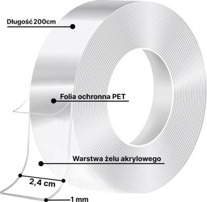 Taśma dwustronna Heckermann 2,4x200cm 12