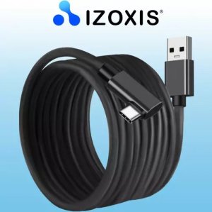 Kabel USB Izoxis USB-A - USB-C 5 m Czarno-biały 4