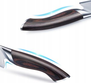 HOSHANHO 8-częściowy zestaw noży kuchennych blok drewniany stal nierdzewna 2