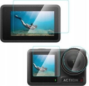 Osłona na obiektyw Puluz Zestaw Osłona Szkło Hartowane na 2x Ekran + Obiektyw LCD DJI Osmo Action 4 / PU953T 3