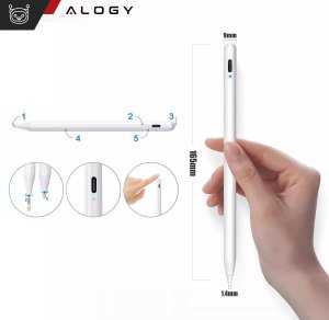 Rysik Alogy Stylus Pen Pencil dotykowy do ekranów telefonu tabletu do Apple iPad / iPhone Biały 9
