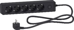 SCHNEIDER ELECTRIC UNICA EXTEND - SCHUKO TRAILING LEAD - 5 OUTLETS - ANTHRACITE 1
