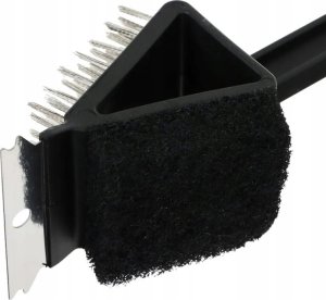 Szczotka do czyszczenia grilla 3w1 czarna druciana 36cm 3