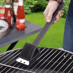 Szczotka do czyszczenia grilla 3w1 czarna druciana 36cm 4