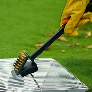 Szczotka do czyszczenia grilla 3w1 czarna druciana 36cm 5