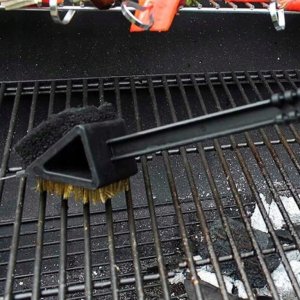 Szczotka do czyszczenia grilla 3w1 czarna druciana 36cm 6