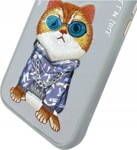 Nimmy iPhone 15 6.1" case gray/gray Glasses Cool Cat 10