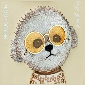 Nimmy iPhone 15 Pro 6.1" case khaki Glasses Cool Dog 7