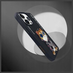 Nimmy case iPhone 15 Pro Max 6.7" black/black Glasses Cool Cat 7