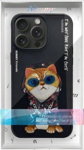 Nimmy case iPhone 15 Pro Max 6.7" black/black Glasses Cool Cat 10