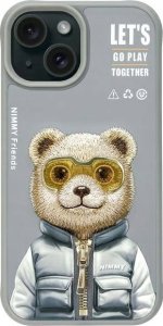 Nimmy iPhone 15 6.1" case gray/grey Cool&Cute 2.0 Bear 1