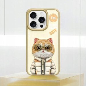 Nimmy case iPhone 15 Pro Max 6.7" khaki Cool&Cute 2.0 Cat 10