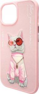 Nimmy iPhone 15 6.1" case pink/pink Glasses Cool Cat 6