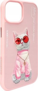 Nimmy iPhone 15 6.1" case pink/pink Glasses Cool Cat 7