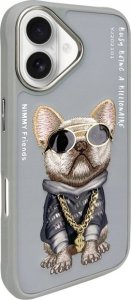 Nimmy iPhone 16 6.1" case gray/gray Glasses Cool Dog 2
