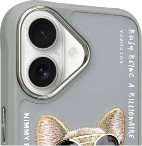 Nimmy iPhone 16 6.1" case gray/gray Glasses Cool Dog 3