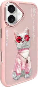 Nimmy iPhone 16 6.1" case pink/pink Glasses Cool Cat 2