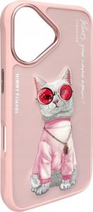 Nimmy iPhone 16 6.1" case pink/pink Glasses Cool Cat 4