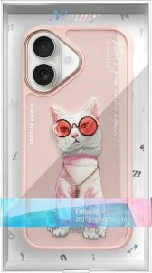 Nimmy iPhone 16 6.1" case pink/pink Glasses Cool Cat 10