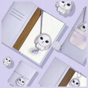 Nimmy Set 2in1 notebook + pen purple/purple Big Eyed Pet 2.0 Rabbit 4