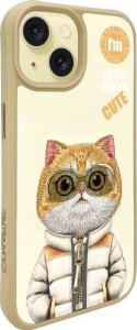 Nimmy case iPhone 15 6.1" khaki Cool&Cute 2.0 Cat 2