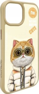 Nimmy case iPhone 15 6.1" khaki Cool&Cute 2.0 Cat 6