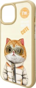 Nimmy case iPhone 15 6.1" khaki Cool&Cute 2.0 Cat 7