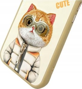 Nimmy case iPhone 15 6.1" khaki Cool&Cute 2.0 Cat 10