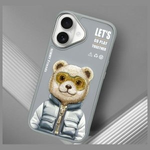 Nimmy iPhone 16 6.1" case gray/grey Cool&Cute 2.0 Bear 11