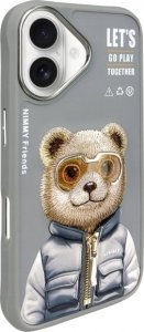 Nimmy iPhone 16 6.1" case gray/grey Cool&Cute 2.0 Bear 2