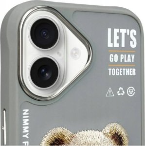 Nimmy iPhone 16 6.1" case gray/grey Cool&Cute 2.0 Bear 3