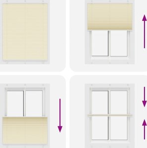 vidaXL Roleta plisowana kremowa 110x150 cm Szerokość tkaniny 109,4cm 5