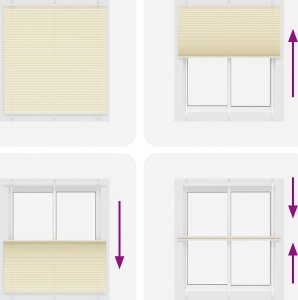 vidaXL Roleta plisowana kremowa 120x150 cm Szerokość tkaniny 119,4cm 5