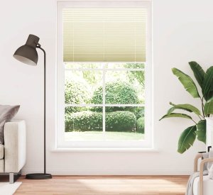 vidaXL Roleta plisowana kremowa 115x200 cm Szerokość tkaniny 114,4cm 2