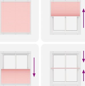 vidaXL Roleta plisowana różowa 115x150 cm Szerokość tkaniny 114,4 cm 7