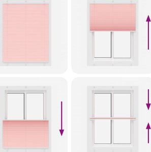 vidaXL Roleta plisowana różowa 105x100 cm Szerokość tkaniny 104,4 cm 7