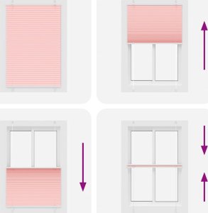 vidaXL Roleta plisowana różowa 90x100 cm Szerokość tkaniny 89,4 cm 7