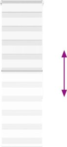 vidaXL Roleta zebra, biała, szerokość tkaniny 45,9 cm, poliester 5