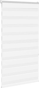 vidaXL Roleta zebra, biała, szerokość tkaniny 85,9 cm, poliester 3