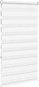 vidaXL Roleta zebra, biała, szerokość tkaniny 85,9 cm, poliester 4