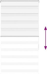 vidaXL Roleta zebra, biała, szerokość tkaniny 85,9 cm, poliester 5