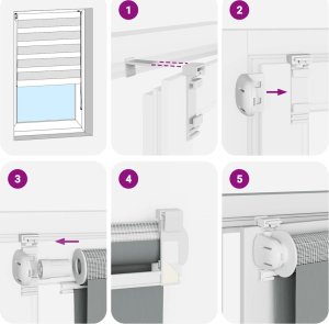 vidaXL Roleta zebra, 125x230 cm, szerokość tkaniny 120,9 cm, poliester 6